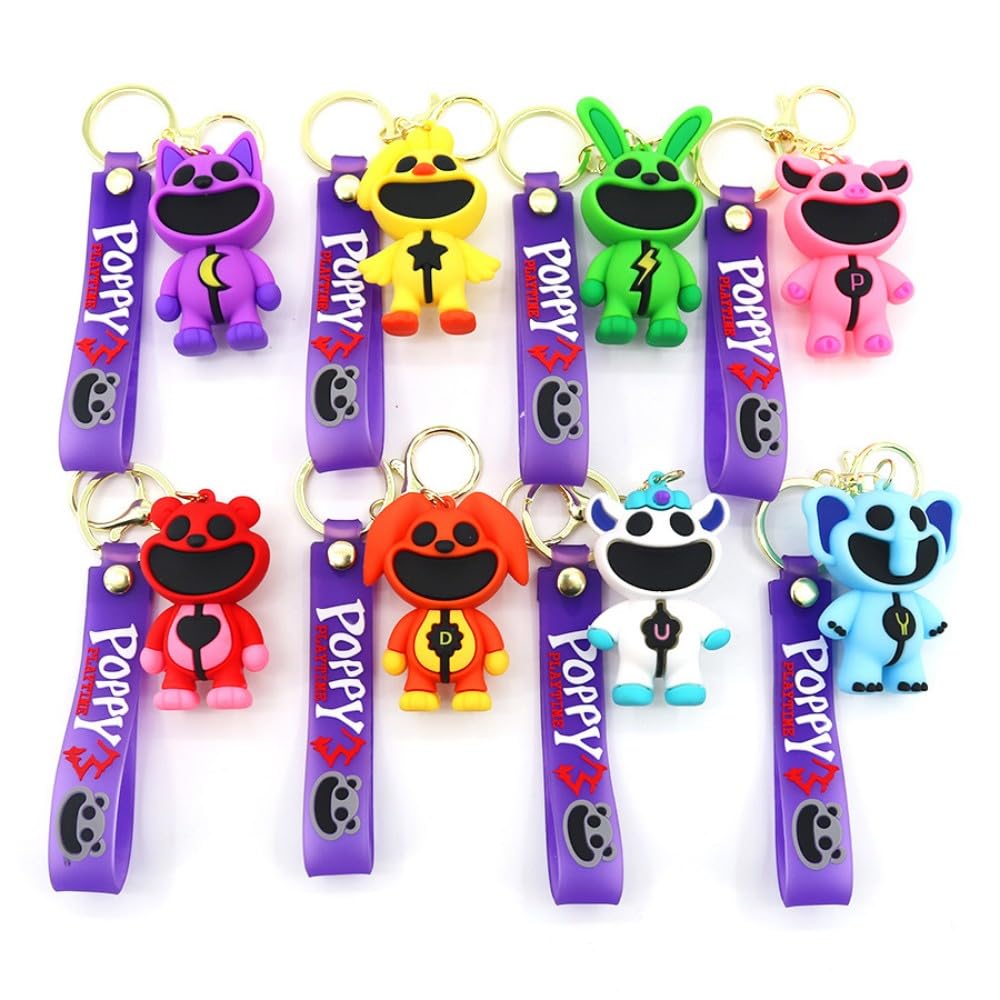 [Chaosong123] Cat Nap Keychain Smiling Critters Keychain Keychain Huggy Wuggie Chapter 3 Cartoon Monster Game Fan Gift Birthday Gift Approx. 6cm (D)