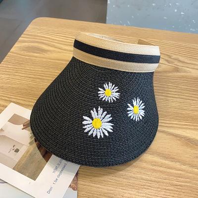 Lady Summer Empty Top Sun Visor Hat Summer Straw Wide Brim Sun Cap Uv Protection Hat