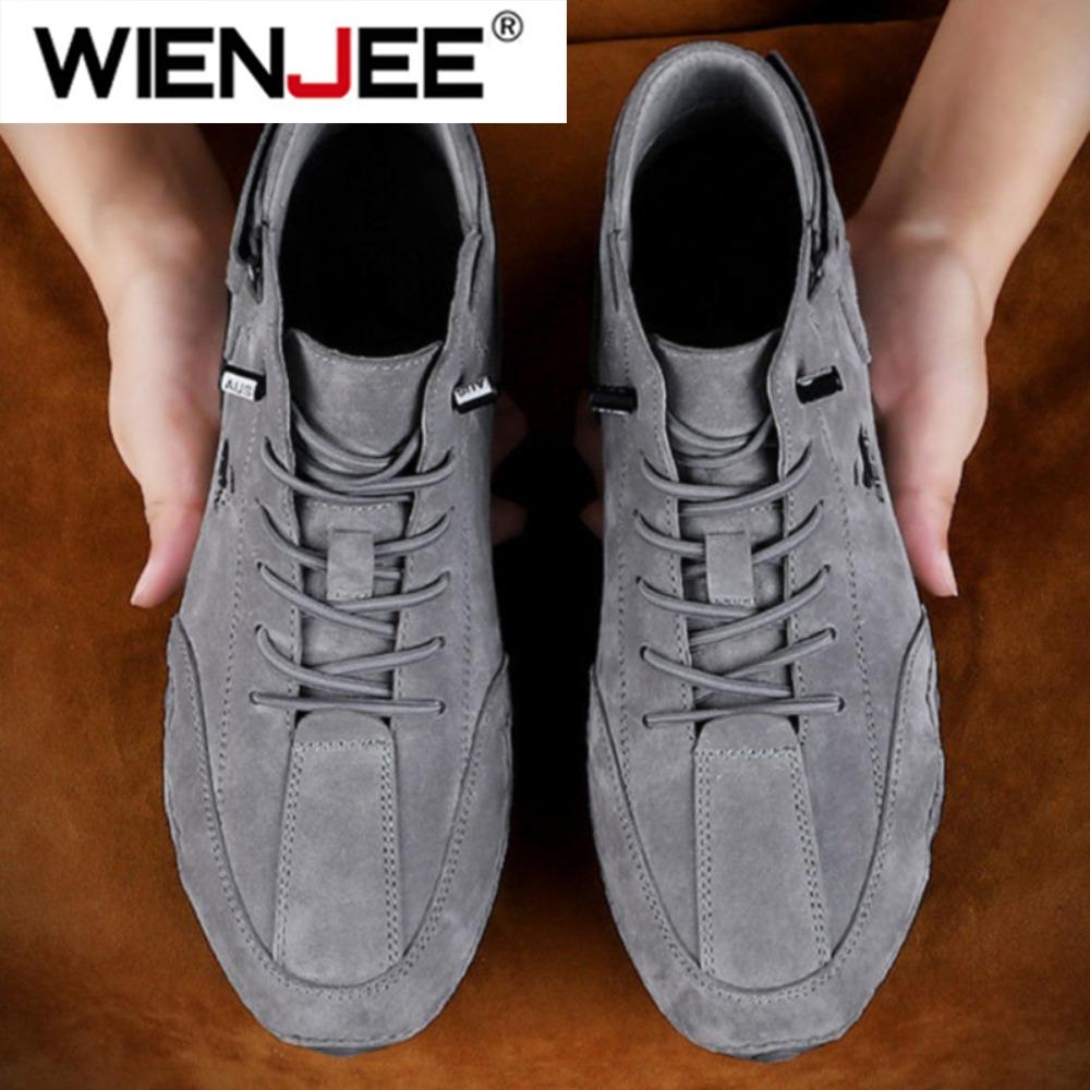 Herren Leder Freizeitschuhe Rutschfeste Walking Sportschuhe Handgefertigte Schuhe für Herren mit High Top Sneakers Masculino
