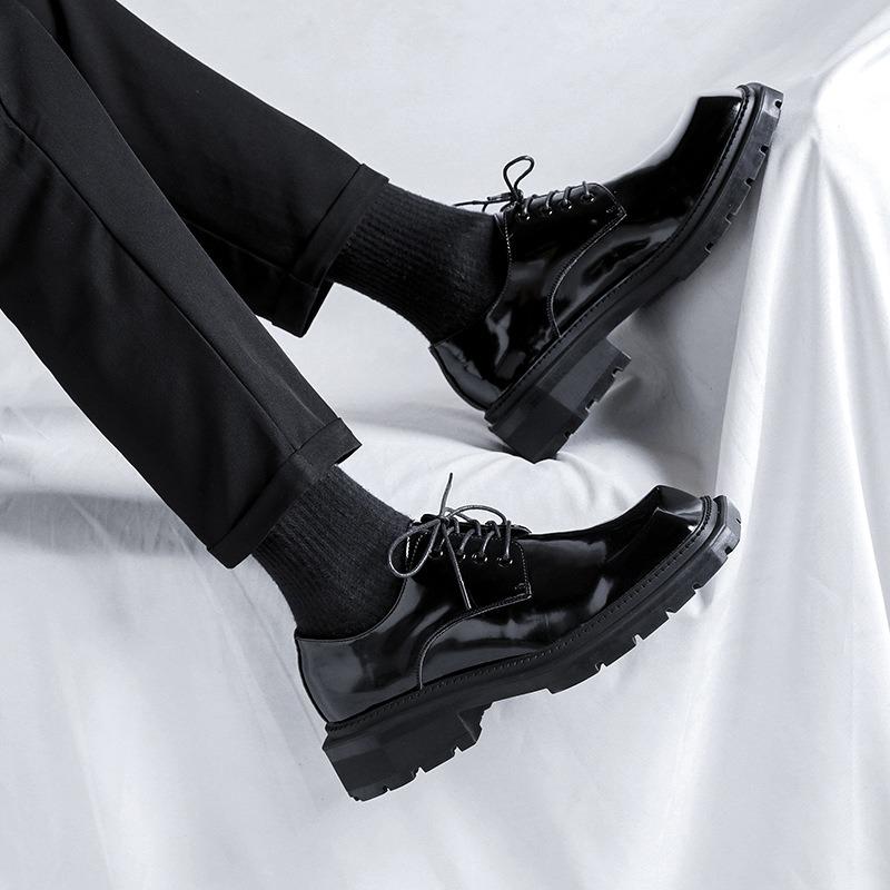 Mens Shoes Fad Casual Daily Leather Shoes Designer Loafers Mens British Style Low Heel Tooling Leather Shoes Zapatos Para Hombre