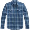 Polo Ss24 Plaid Point Collar Single Breasted Long Sleeve Shirt Men Shirts Blue MNPOWOV16823633-400