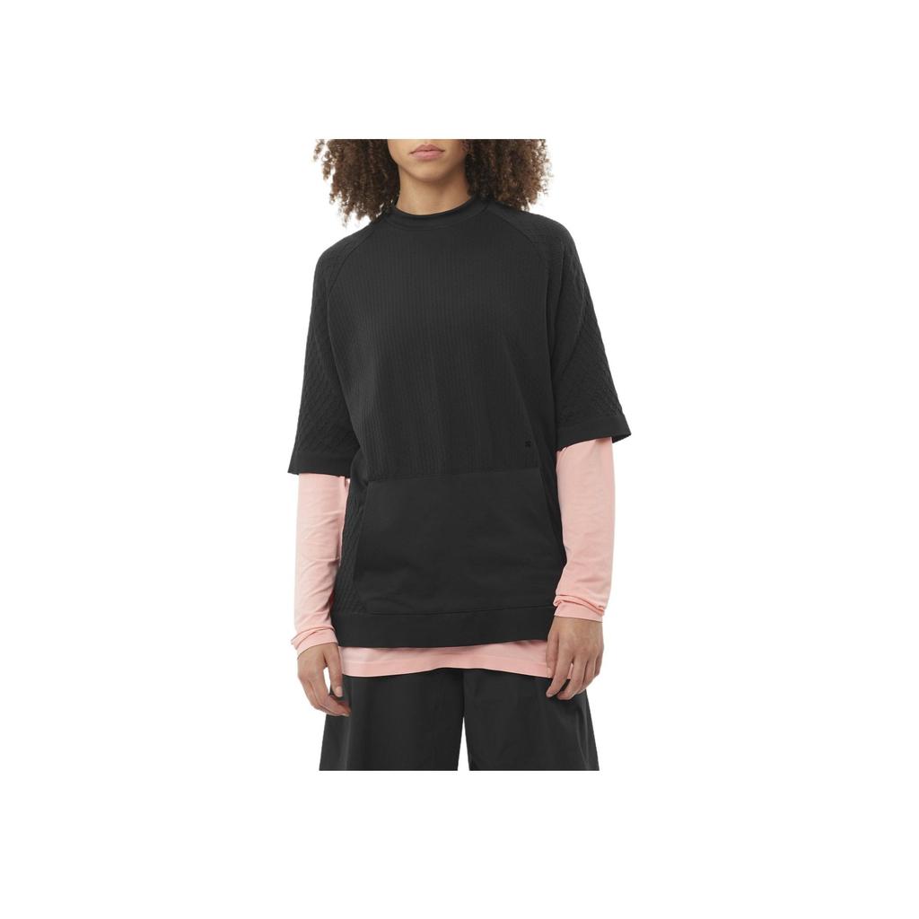 SALOMON Cifer Round Neck Comfortable Casual Short Sleeve T-Shirt Unisex Tops Deep-Black C24557