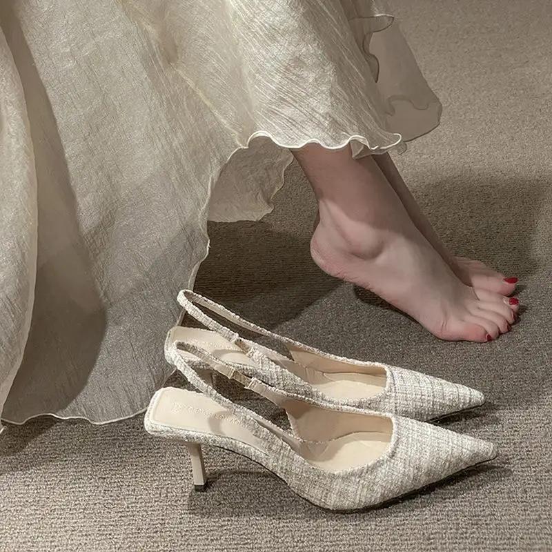 Original Outdoor Heeled Sandal Chic and Elegant Summer Women's Sandals Sale Comfort Anti Slip Hot 2025 Luxury Korea Ladies Shoes