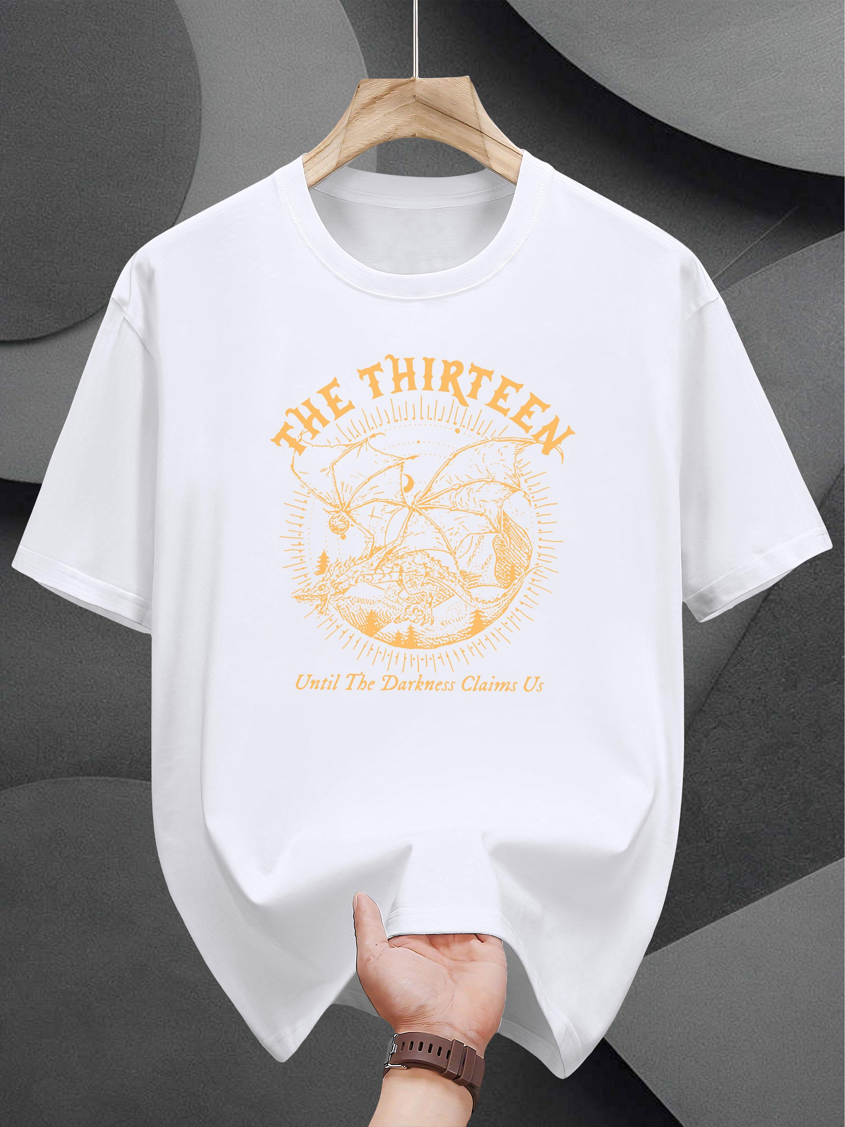 

T-shirt - Black Graphic Print with Golden THE THIRTEEN & UNTIL THE DARKNESS CAME UPON US Design S