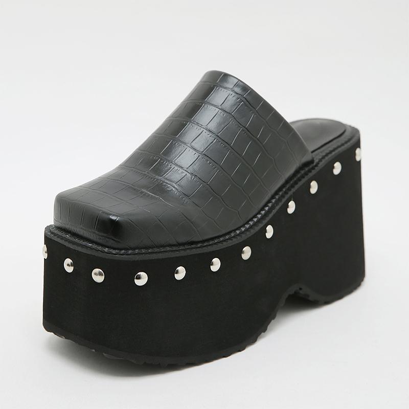 Fashion New Style Designer Women's Slippers for Large-sized Women Wear Slippers of Size 34-43 Summer 10cm Thick-bottomed Zapatos Mujer