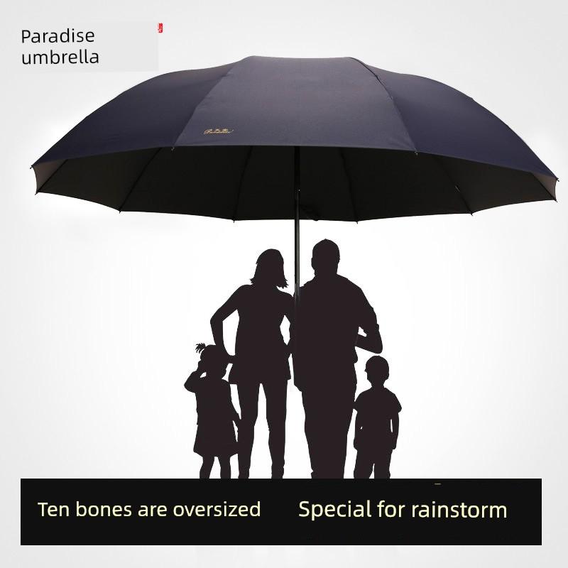 Paradise Umbrella Sun Protection Folding Umbrella Oversized Umbrella Three-Person Sun Umbrella Men and Women Double Black Glue Sun Umbrella UV