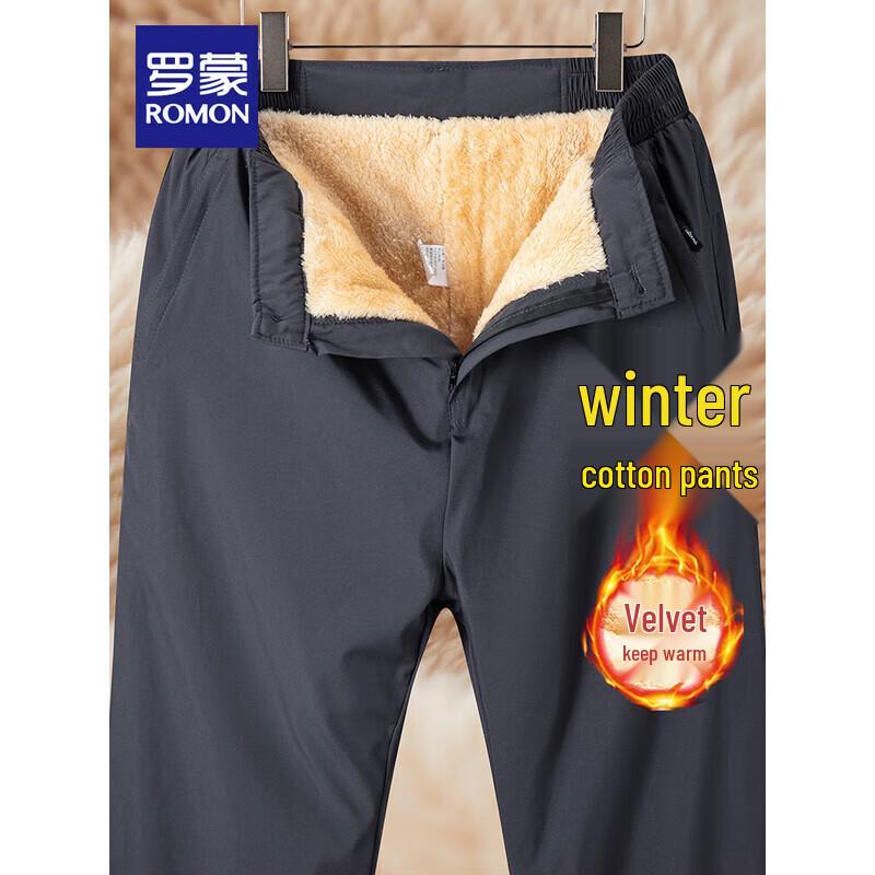 ROMON Men's Lamb Wool Lined Thermal Casual Pants