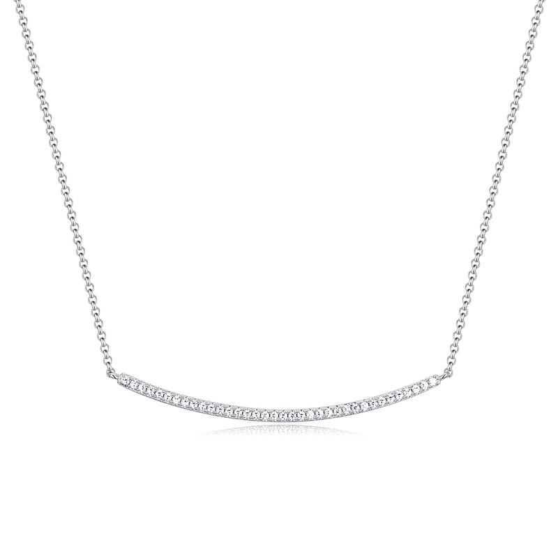 APM Monaco necklace CROISETTE Series [Romantic Confession] One-word smile full of zircons, light luxury and exquisite girlfriend, synthetic AC2945OX