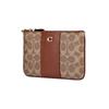 Coach 19 Classic Monogram Zip Closure Faux Leather Clutch Small Women Clutch Caramel CI189-B4XHG