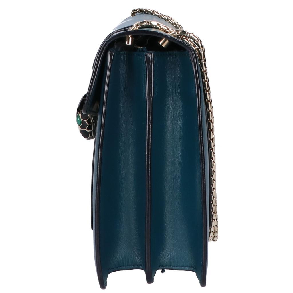 BVLGARI Serpenti Forever Calf Leather Chain Shoulder bag greenUsed