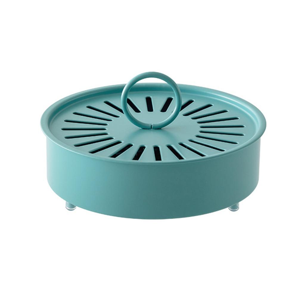 

Multifunctional Mosquito Coil Holder Portable Metal Incense Holders Fireproof With Lid Incense Storage Rack синий