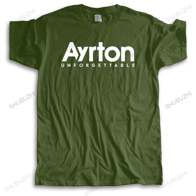 Mode T-Shirt Herren O-Ausschnitt Sommer T-Shirt Ayrton Senna Helm Logo UNVERGESSLICH Unisex T-Shirt locker cooles Oberteil Druck T-Shirts
