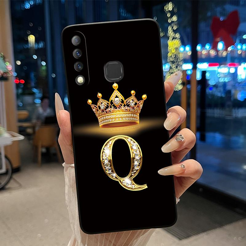 Beautiful A To Z Letter Crown Casing For Infinix S4 Smart3 Plus X626 X267 Case Black Soft Silicone Shockproof Shell