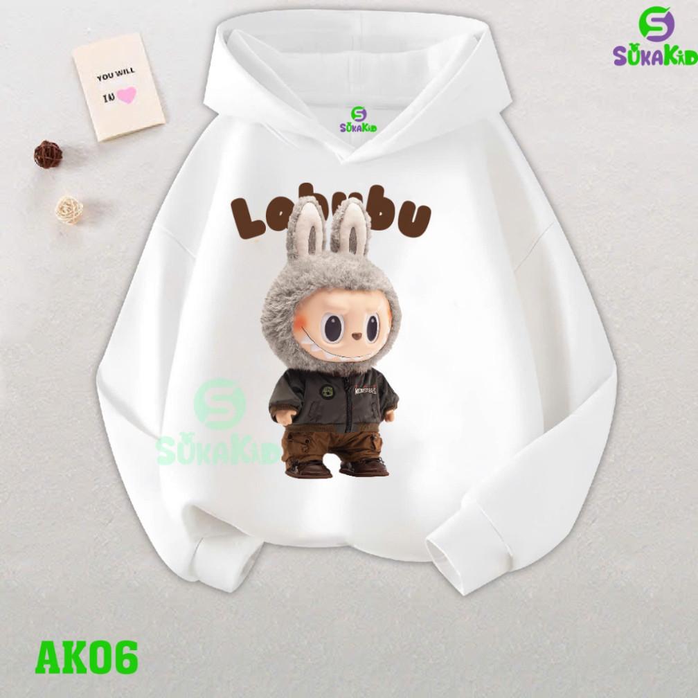 Labubu Pattern Printed Jacket Winter Hoodie Sweatshirt for Girls and Boys