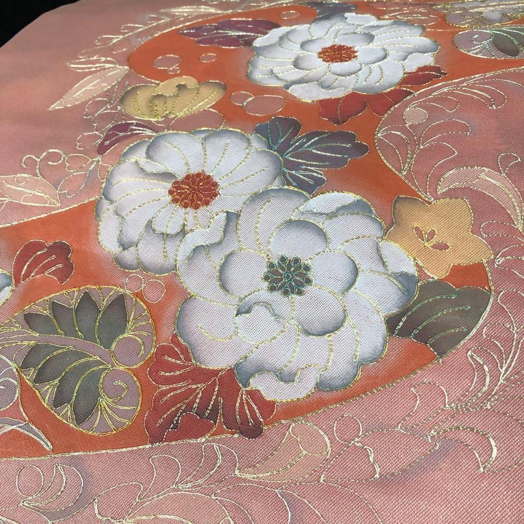 Used SO-562 Nagoya obi Nagoya tailoring Taiko pattern Pure silk Tsujigahana Ginkoma embroidery Luxury