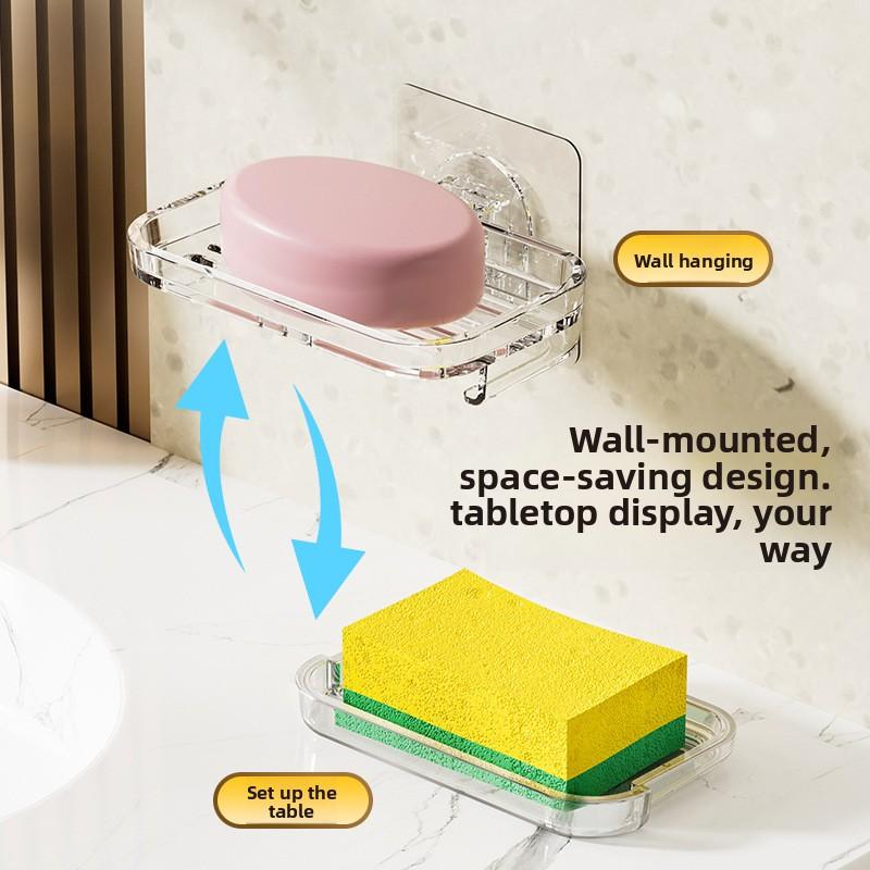 Non-punching Soap Box Wall-mounted Toilet Soap Rack Bathroom Wall Drain Soap Rack