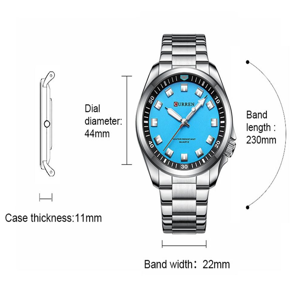 Luxury Watch Business Waterproof Male Clock Luminous Stainless Steel Quartz Men Watch