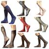 Middle Tube Solid Color Business Stockings Translucent Wide Striped Silk Socks  Business