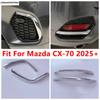 Front Rear Fog Light Lamp Eyelid Eyebrow Strip Cover Trim For Mazda CX-70 2025 2026 ABS Chrome Black / Carbon Fiber Accessories