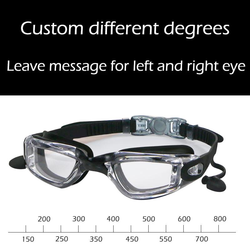 -1.5 Până la -7.0 Miopie Adult Silicon Lentilă HD Clară Anti-Ceață Ochelari de Înot Ochelari de Înot Personalizat Grad Diferit Ochiul Stâng Ochiul Drept