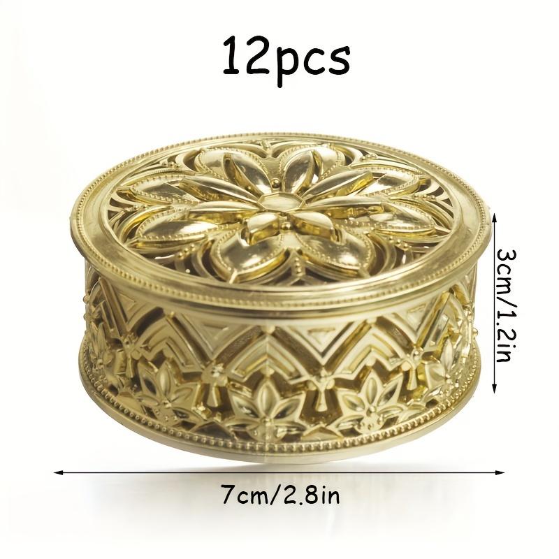 

12 полых многоразовых позолоченных коробок для конфет в качестве креативного украшения на день рождения 12pcs