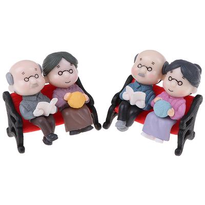 1 set di miniature per case delle bambole da giardino, micro paesaggio, figurine di nonni