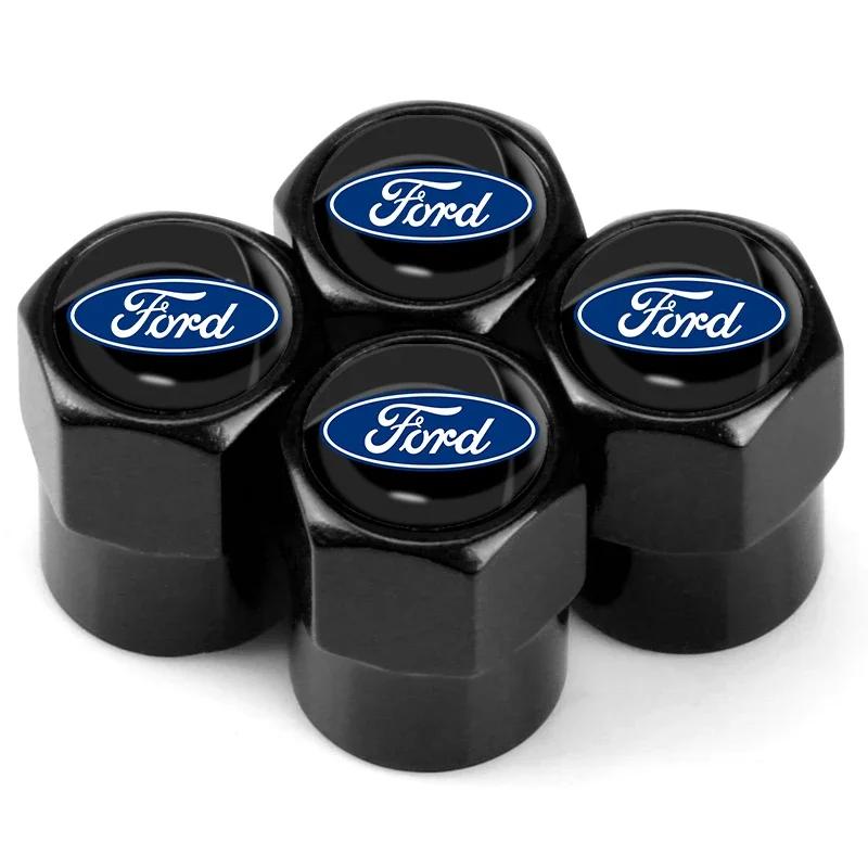 

Car Sticker 2026 Ford New 2025 Hot 4PCS/Set Metal Car Tire Valve Caps Tyre Wheel Stem Air Valve Cover For Ford Escape Kuga Monde чёрный