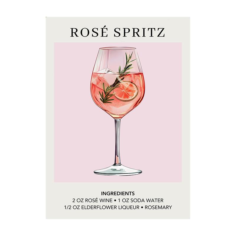 Cocktail Art Decor Poster Watercolor Retro Drink Print Minimalist Elegant Sophisticated Wall Art Picture for Home Decoration