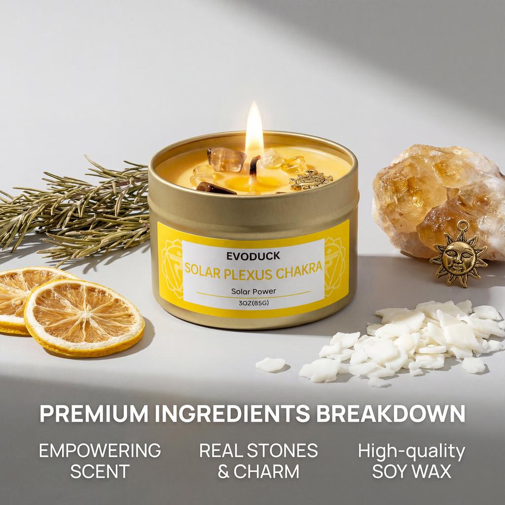 EVODUCK Chakra Scented Candles Rosemary scent-with Gift Box.Spiritual Gifts for Women,Men,Valentines Day, Birthday & Anniversary