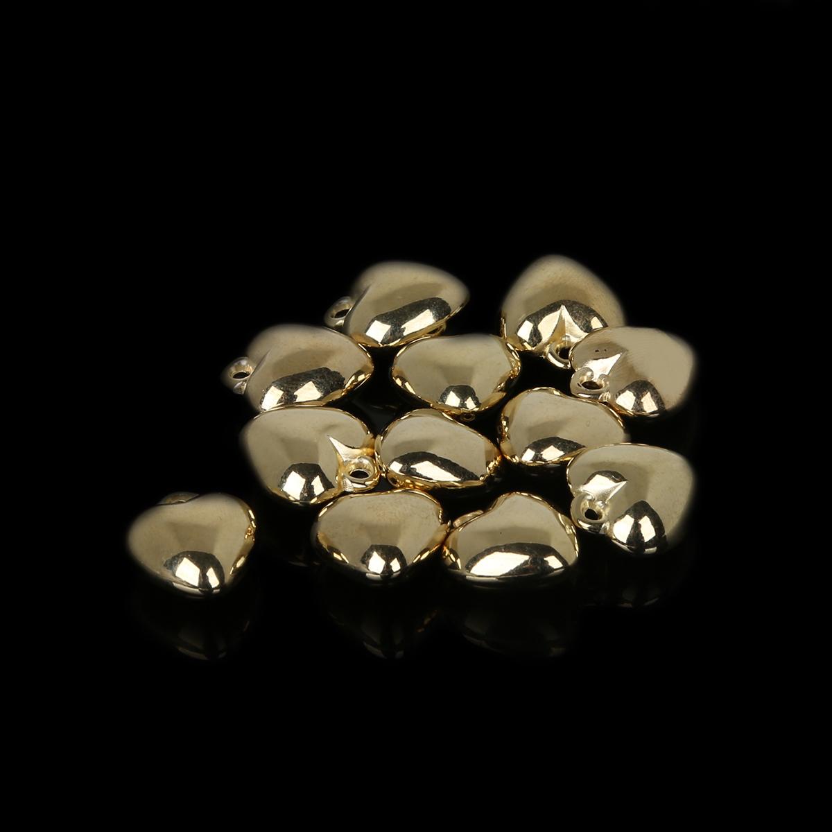 

30/50 шт., пластиковый кулон CCB с родиевым/золотым покрытием в форме сердца для изготовления ювелирных изделий своими руками 14x17x9mm 30pcs