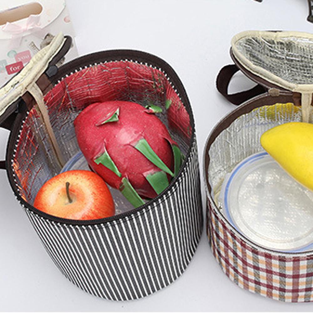 Neue zylindrische Lunchtasche Thermoisolier-Behältertasche Tragbare Lunchbox-Tasche Wasserdichte Lebensmittelaufbewahrung Eisbeutel Kühlertaschen