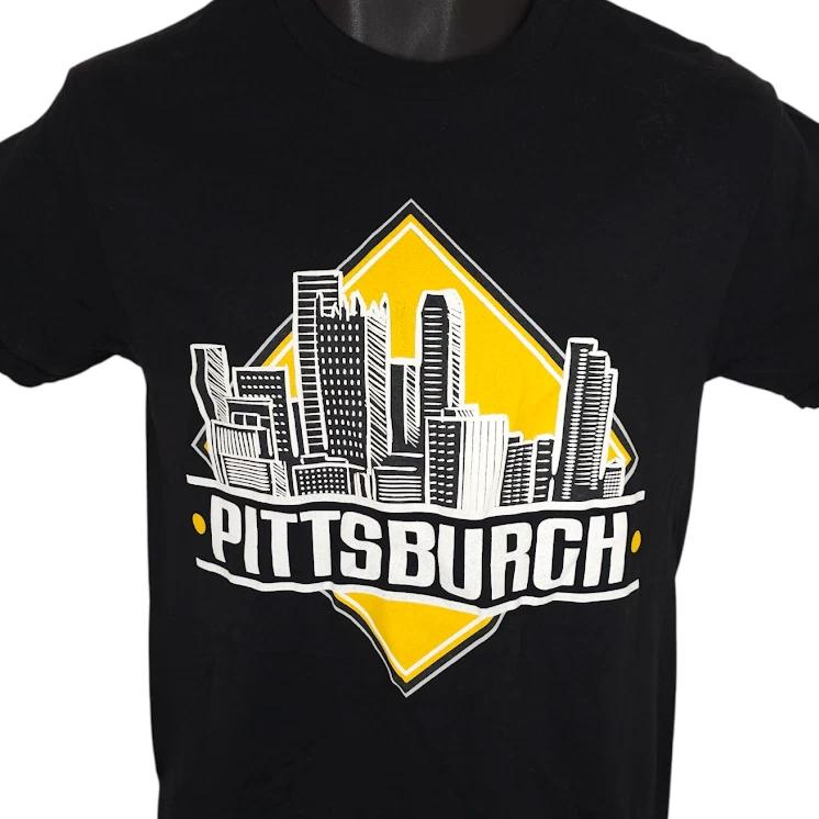 Pittsburgh T Shirt Mens Size Small Black Travel Destination Tee City Skyline L