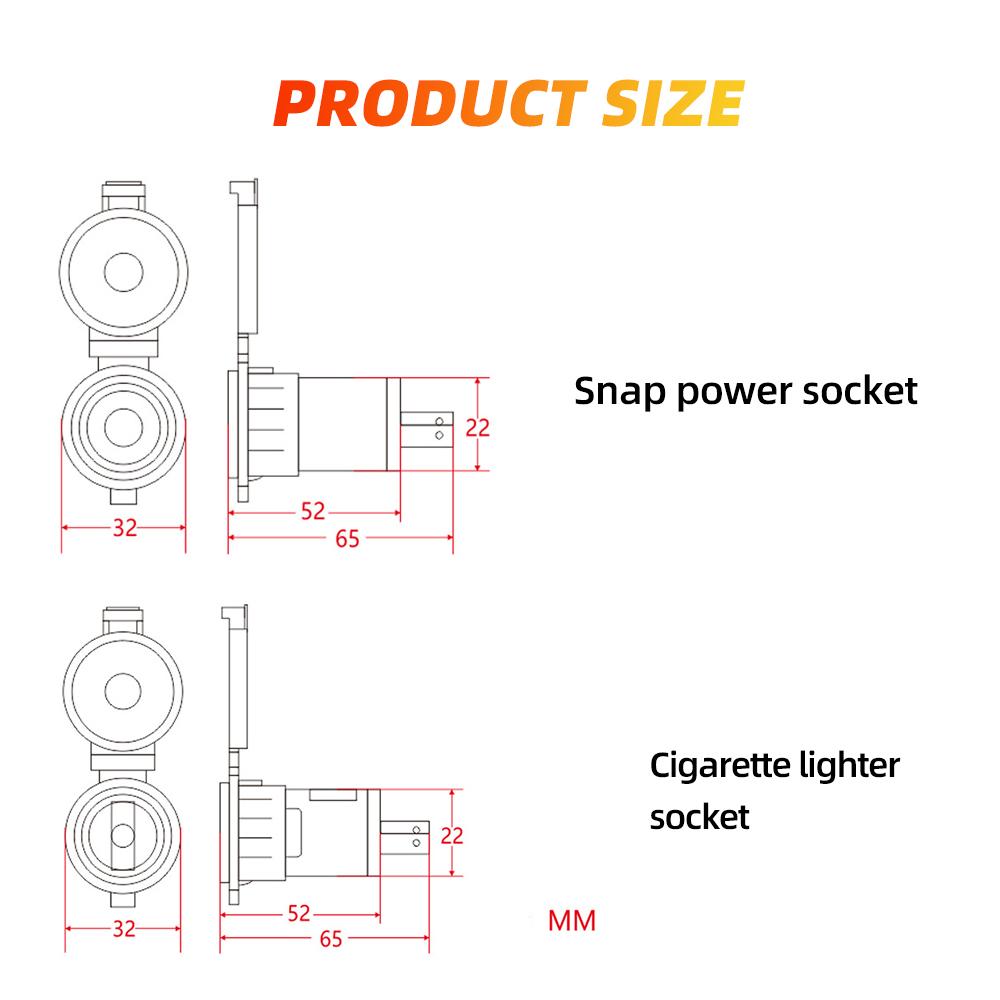12V/24V 120W Universal Car Boat Tractor Power Socket - Waterproof High-Current Outlet Plug