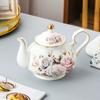 Vintage Floral Bone China Coffee Tea Set, Retro Rose Ceramic Teapot Cup Saucer, Elegant British Style Tableware for Afternoon Tea