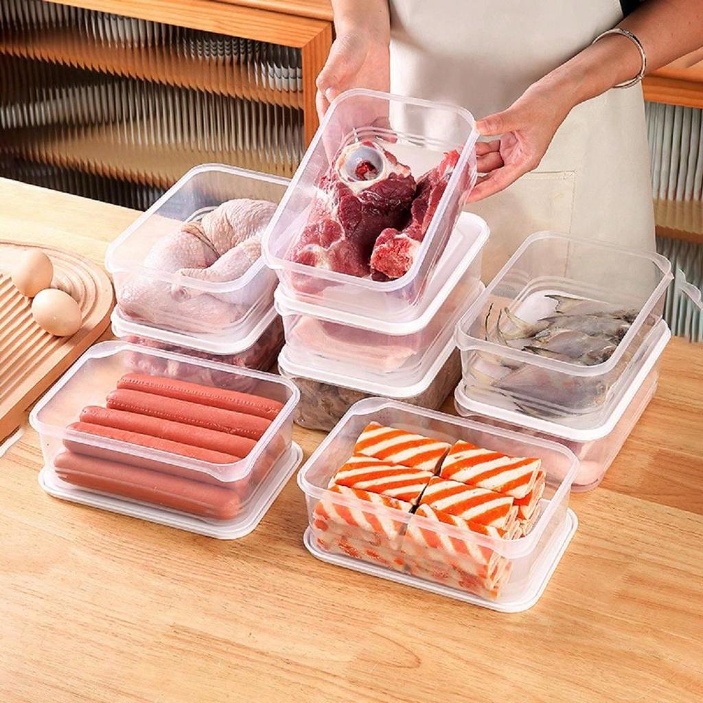 Reusable Sub-Packaging Fresh-Keeping Box Refrigerator Freeze Sorting Box for Meat Fruit Vegetable Kitchen Organizers Accessories