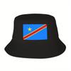 Custom Republic Of The Congo Flag Bucket Hat Unisex Women Outdoor Sun Summer Fishing Cap