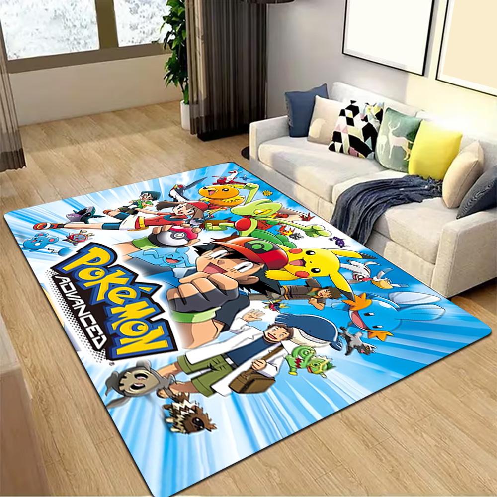 Pokemon Go Pikachu Poster Decoration,Carpet,Living Room,Bedroom, Non-slip,Square rug