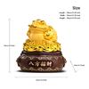 Aris & Juno 15.35'' Feng Shui Money Frog Statue, 360° Rotating Wealth & Prosperity Decor, Resin Fortune Figurine with Gold Accents for Home, Office