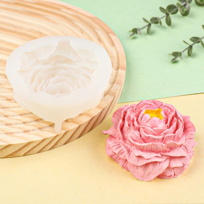 Peony Candle Silicone Mold Rose Cake Chocolate Silicone Mold Soap Mold Valentine'S Day Gift Rose Flower Mold