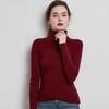 Women's High Neck Ribbed Wool Sweater - Slim Fit, Thicken Knitted Pullover for Autumn/Winter 2025