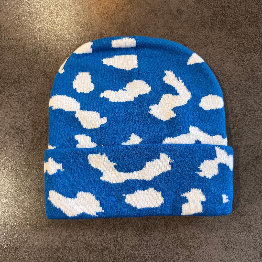 Cloud Print Knit Beanie With Warmth For Winter Outdoor Men Women