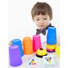 Stack Cup Game with Card Kid Educational Montessori Toy Intellectual Enlightenment Color Cognition Logic Training Christmas Gift