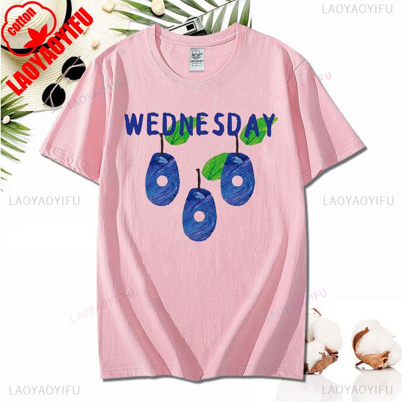 Tričko Unisex Hladová housenka Vtipné Tričko s potiskem pro milovníky knih Hladová housenka Ovoce Tričko Topy