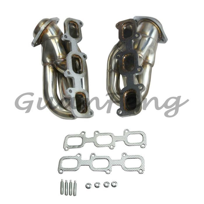 Exhaust Manifold Header Gasket Kit For 2011-2017 For Ford Mustang 3.7L V6 D2C Short Exhaust Header T-304 Stainless Steel