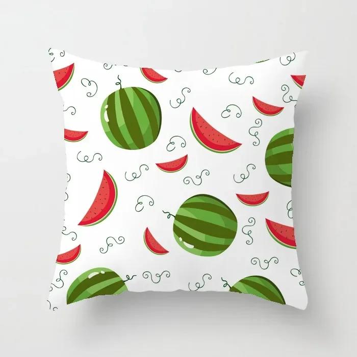Luxury Home Decor Office Seat Cushion Cover Creative Cartoon Watermelon Banana Print Fashion Pillow Cover
