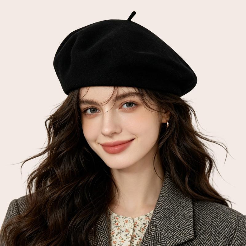 Einfarbig Trend Baskenmütze Mädchen Winter Vielseitig Japanisch Literarisch und Retro Malerhut Damen Herbst