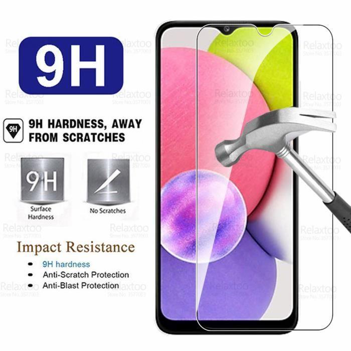 2pcs en verre trempé pour samsung galaxy a03s verre protecteur d'écran samsung une 03 s a03 s a23 a13 a53 a73 2 pieces -aw