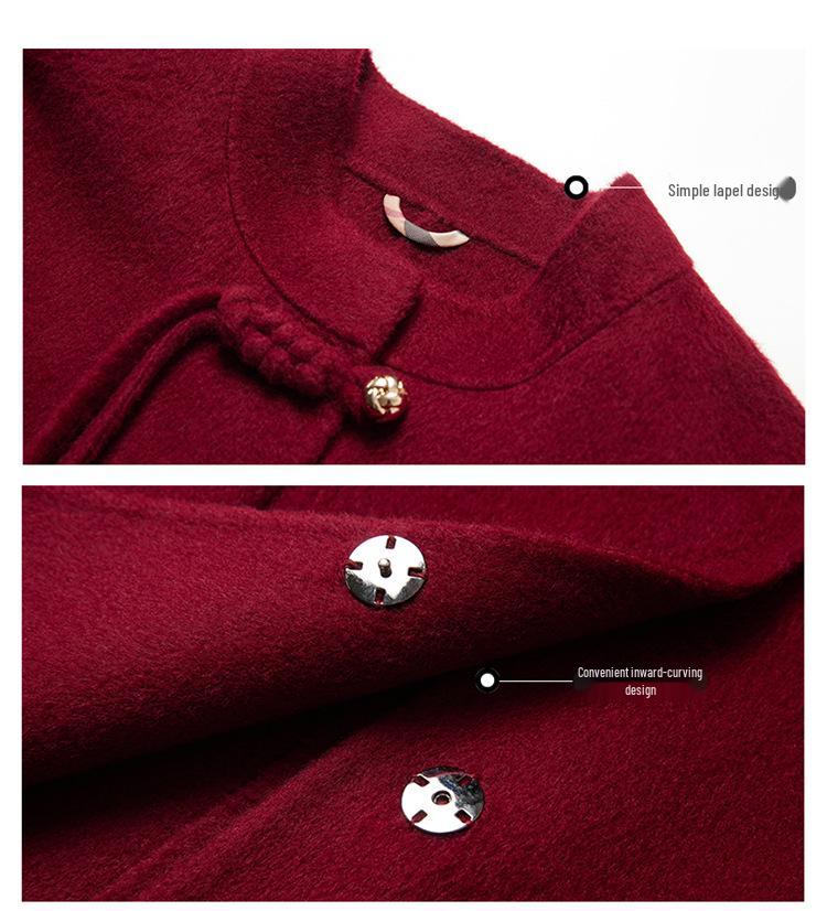 Petite Wool Coat for Women: Autumn/Winter Fashion, Middle-Aged & Elderly, Short Double-Sided Cashmere