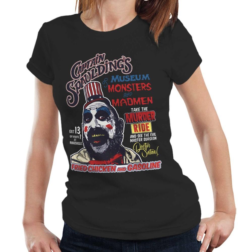 Captain Spaulding Tshirt Semi Fitted Ladies Sid Haig Rob Zombie Halloween Horror