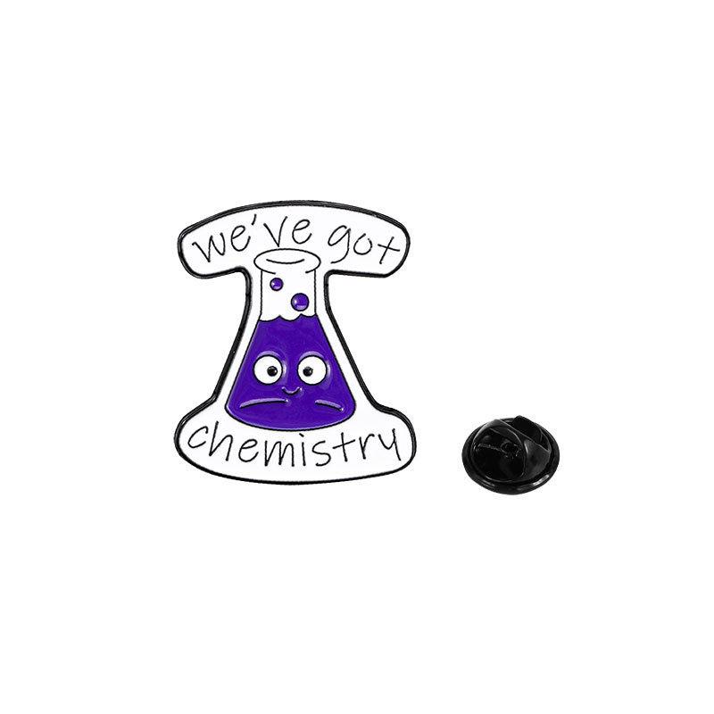 Cartoon Cute, Chemical Brooch, Chemical Symbol, Chemical Reagent Brooch Student Accessory Badge